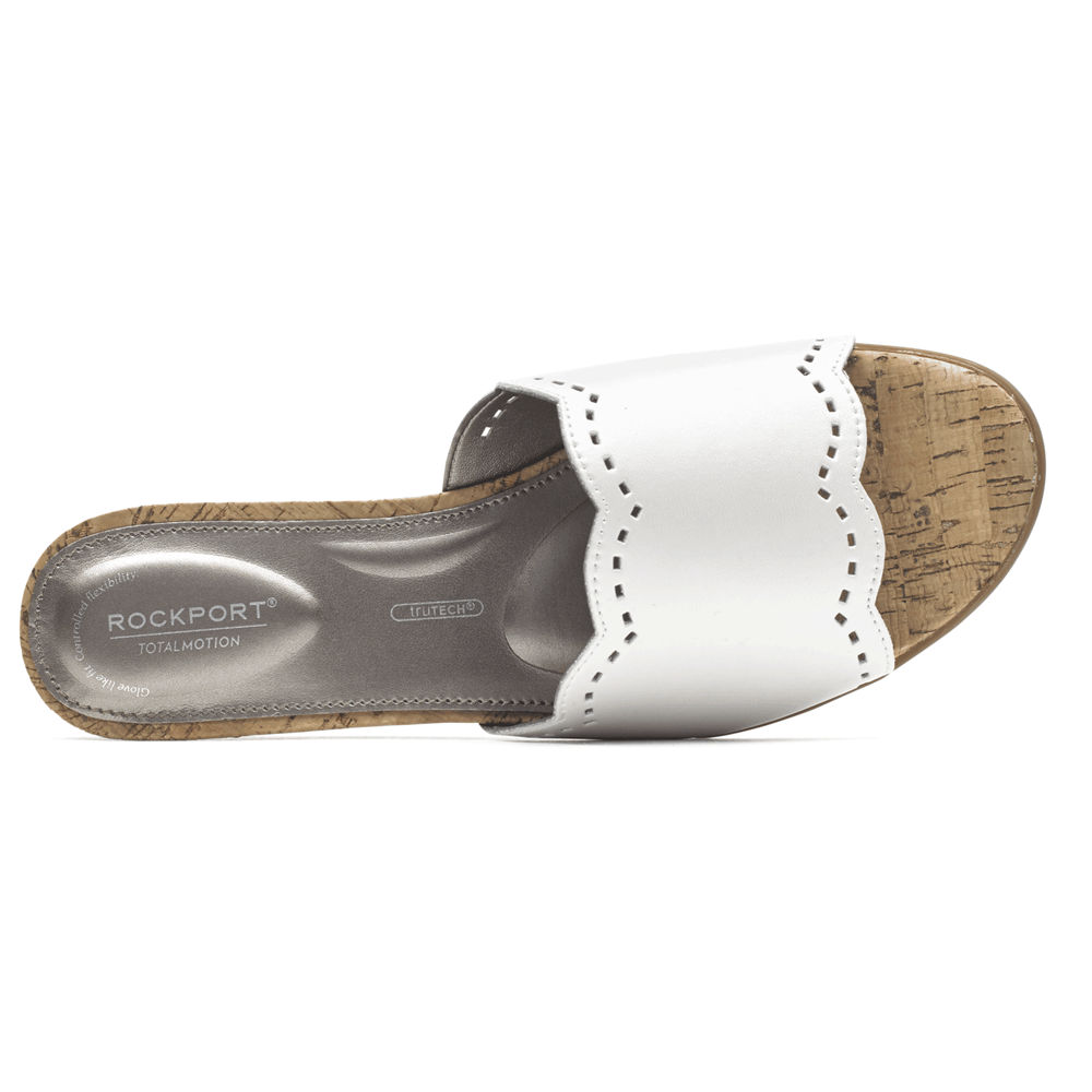 Rockport Badesandaler Dame Hvite - Total Motion Zandra Scallop - SMZC35498